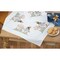 Village Linens Snowman with Birds Table Topper Stamped Cross-Stitch Kit